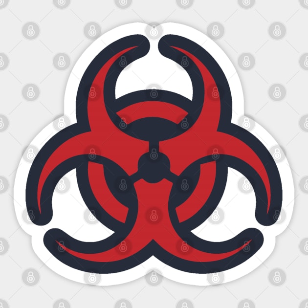 Red biohazard symbol Sticker by EvgeniiV